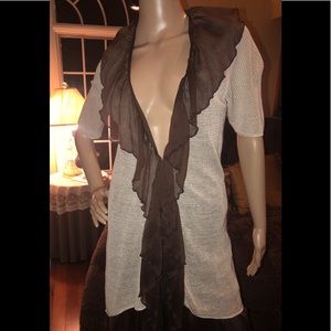 Chico’s Khaki Knit Sweater with Sheer Lining S